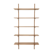 5-tier wall shelf in solid mahogany 100 x 35 x 196 cm PI - Ethnicraft Accessories