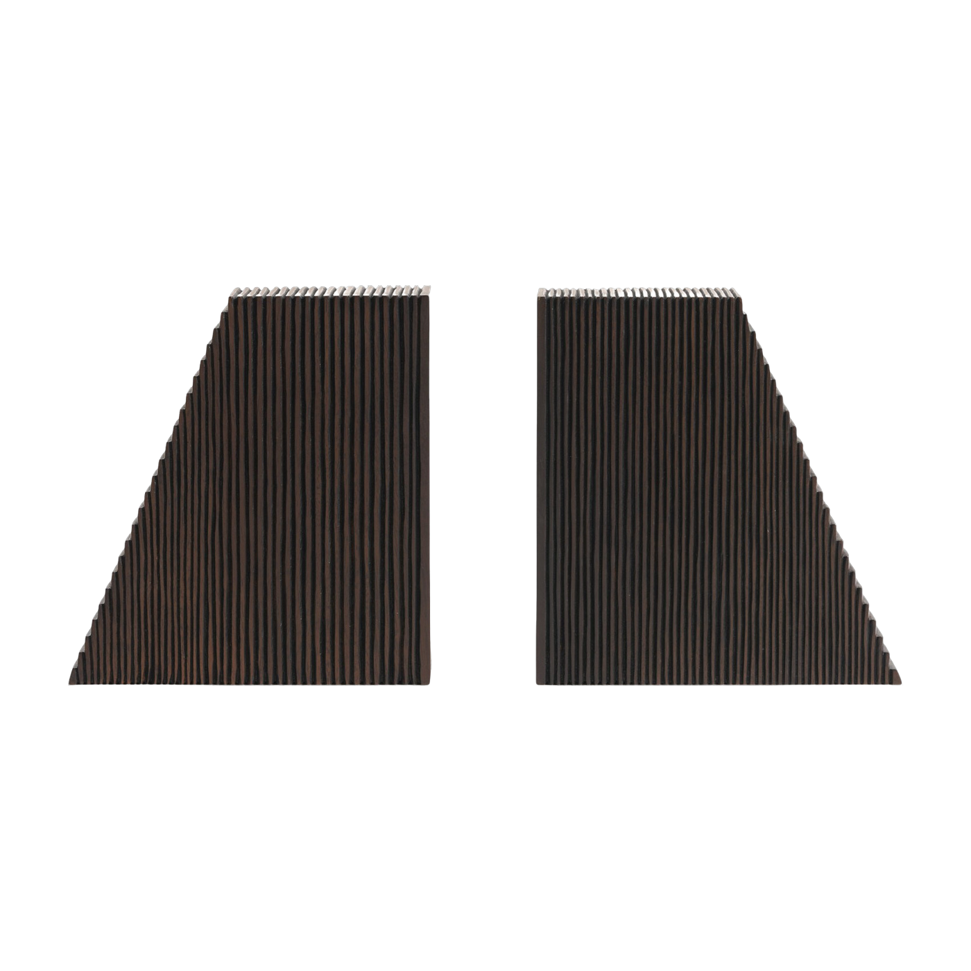 Set bestehend aus 2 Buchstützen aus dunklem, massivem Mahagoniholz Grooves -. Ethnicraft Accessories