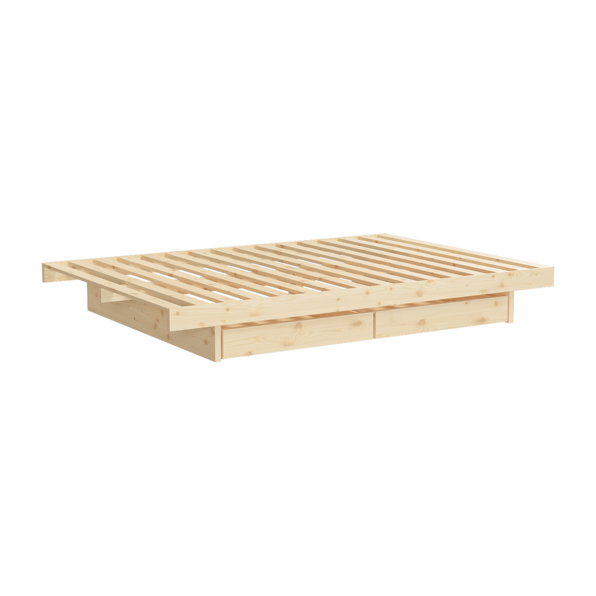 Sommier avec 4 tiroirs en pin naturel 160x200cm Kanso - Karup Design