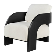 Sillón de madera negra y beige Maravi - Versmissen