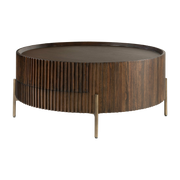 Table basse ronde en bois marron 90 x 40 cm Pogoro - Versmissen