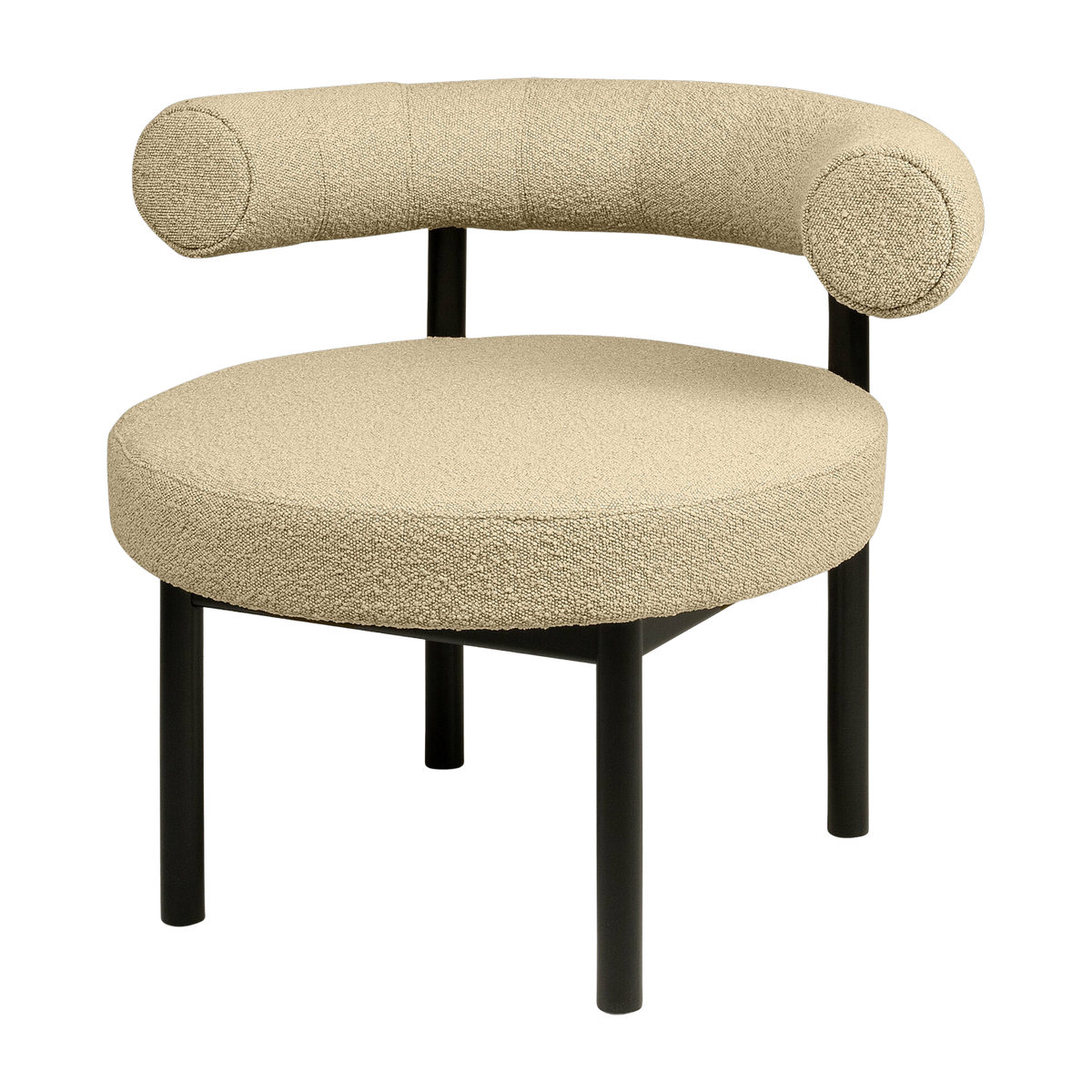 Sosis Sessel aus Buche in Schwarz und Beige -. Versmissen
