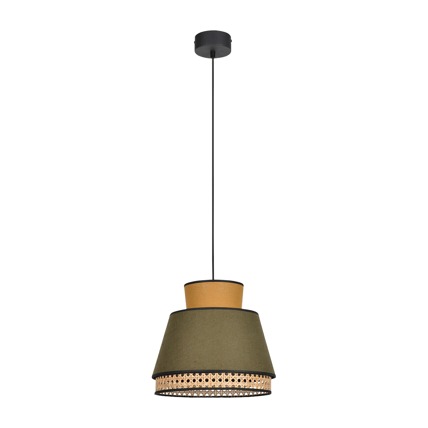 Lámpara colgante mimbre caqui y curry XM 30 cm Singapour - Market Set