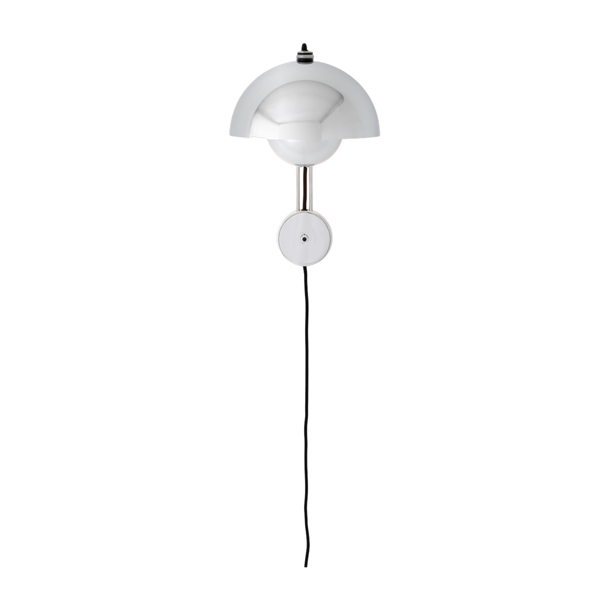 Lampada da parete con spina cromata Flowerpot VP8 - &tradition