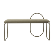 Banc en bouclé taupe 110 x 39 cm Angui - AYTM