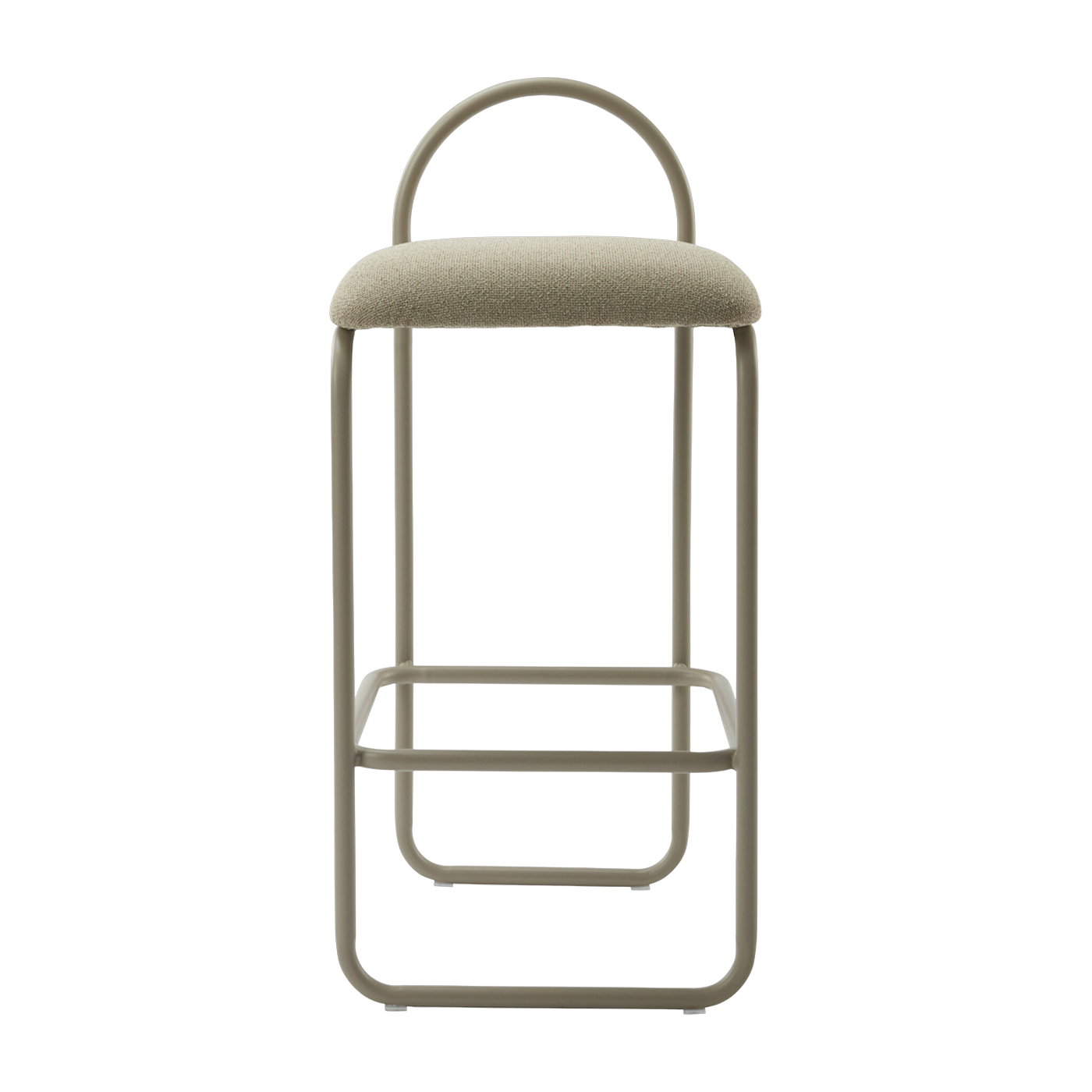 Chaise de bar en bouclé taupe 37 x 39 x 92 cm Angui - AYTM