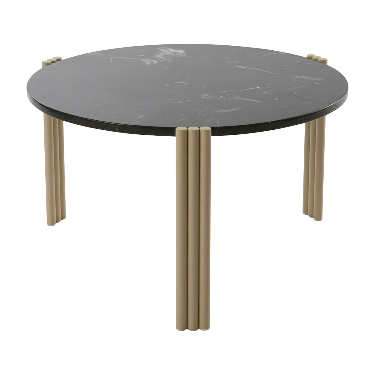 Tavolino in acciaio beige e nero marbre 60 cm Tribus - AYTM