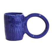 Blue earthenware mug 12 cm Donut - Petite Friture