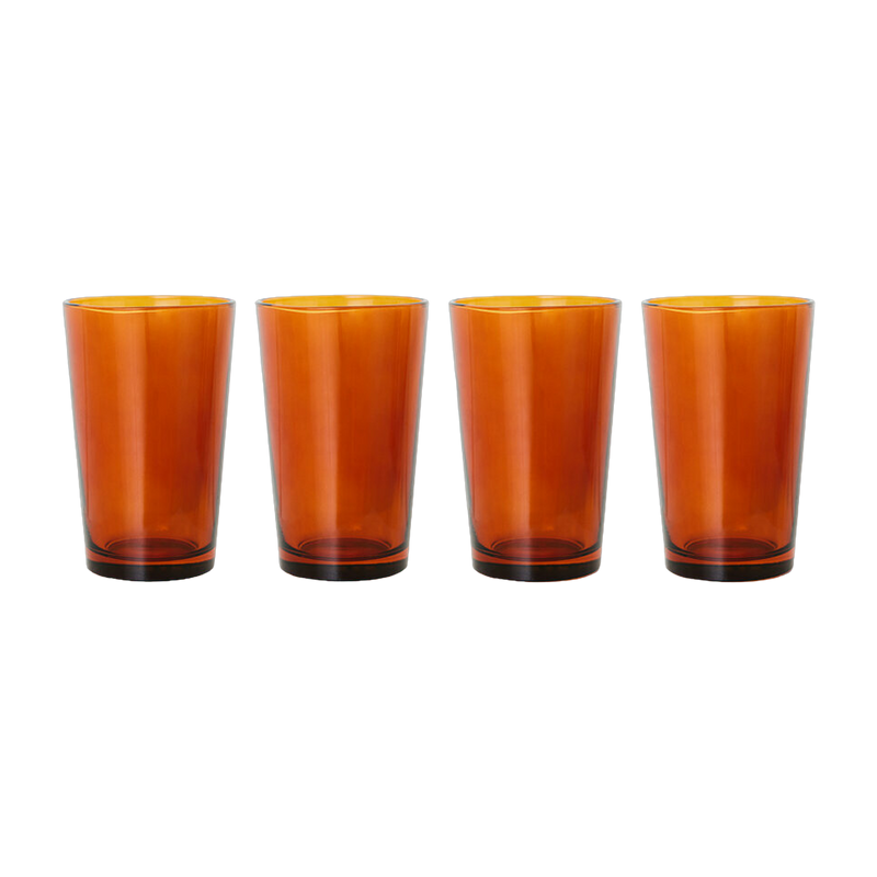 4 Verres à thé marron Amber - HKliving