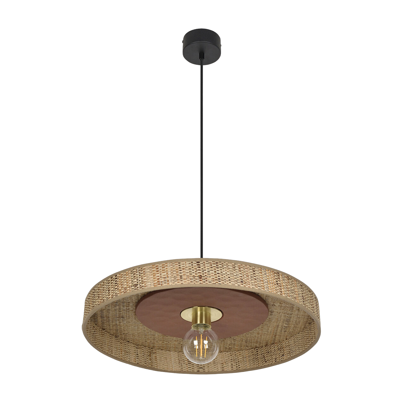 Lámpara colgante en fibras naturales de bana terracotta 50 cm Portinatx - Market Set