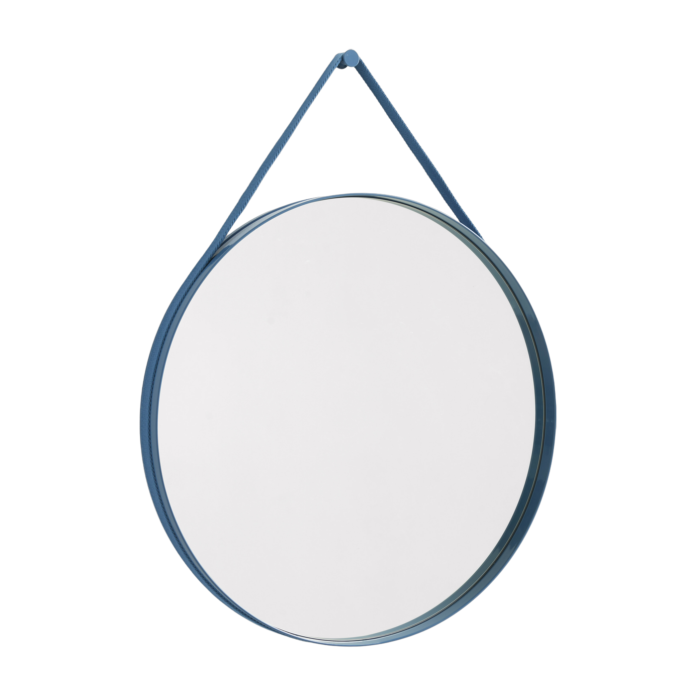 Espejo redondo de acero azul de 70 cm Strap - Hay