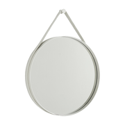 Miroir rond en acier gris clair 50 cm Strap - Hay