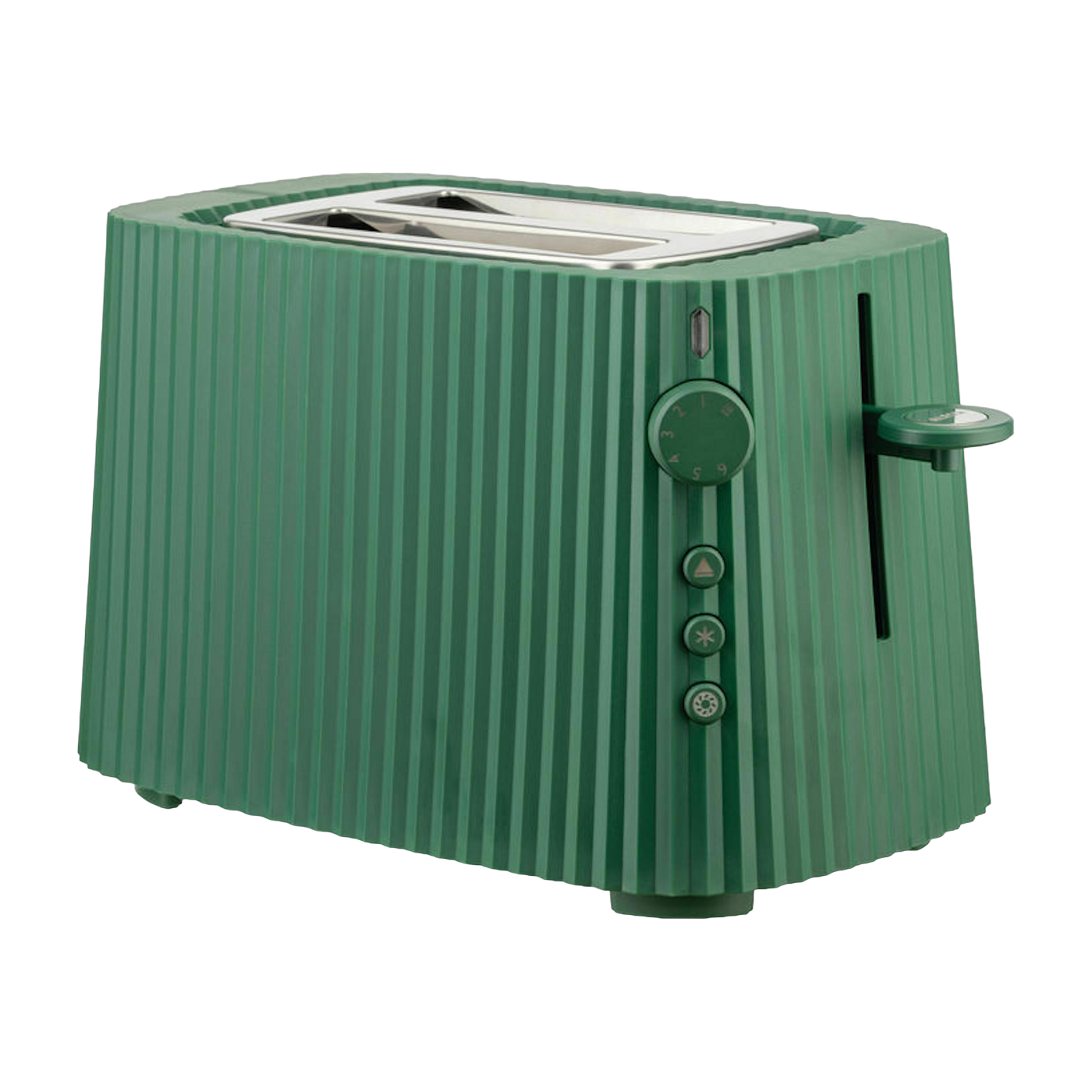 Toaster mit 2 Schlitzen aus grünem Kunstharz Plissiert - -. Alessi