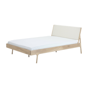Cama de roble aceitado y algodón tejido 180 x 200 cm Fawn - Gazzda