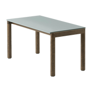 Mesa baja de gres azul claro y roble oscuro 40 x 40 cm Couple - Muuto