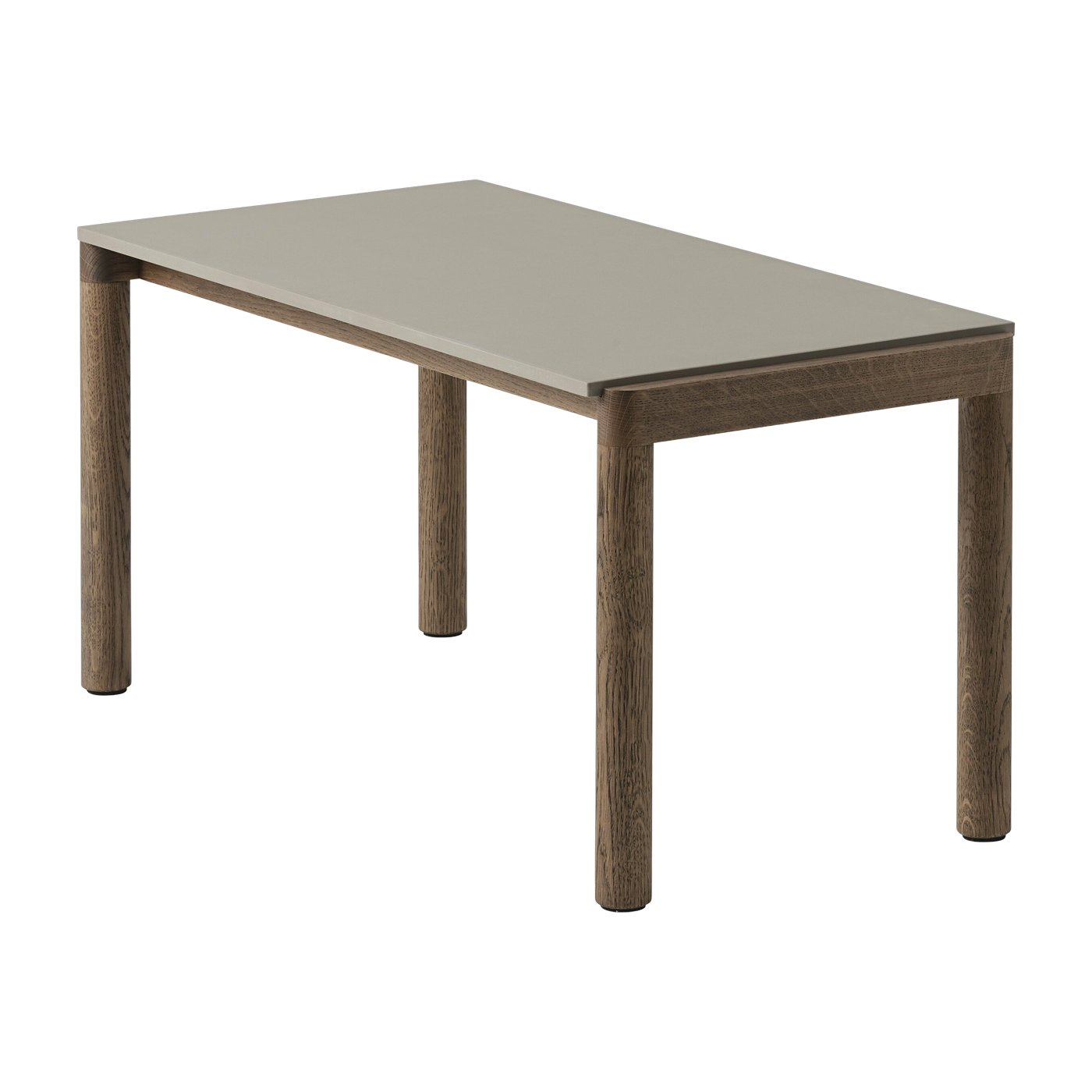 Table basse en grès taupe wavy et chêne foncé 85 x 40 cm Couple - Muuto