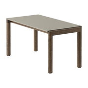 Table basse en grès taupe wavy et chêne foncé 85 x 40 cm Couple - Muuto