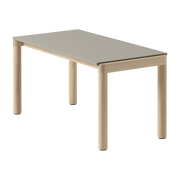 Table basse en grès taupe lisse et chêne naturel 85 x 40 cm Couple - Muuto