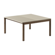Table basse en grès beige sable wavy et chêne foncé 85 x 80 cm Couple - Muuto