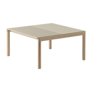 Table basse en grès beige sable wavy et chêne naturel 85 x 80 cm Couple - Muuto