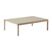 Sandstone beige and natural oak coffee table 85 x 120 cm Couple - Muuto