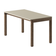 Table basse en grès beige sable wavy et chêne foncé 85 x 40 cm Couple - Muuto