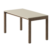 Table basse en grès beige sable lisse et chêne foncé 85 x 40 cm Couple - Muuto