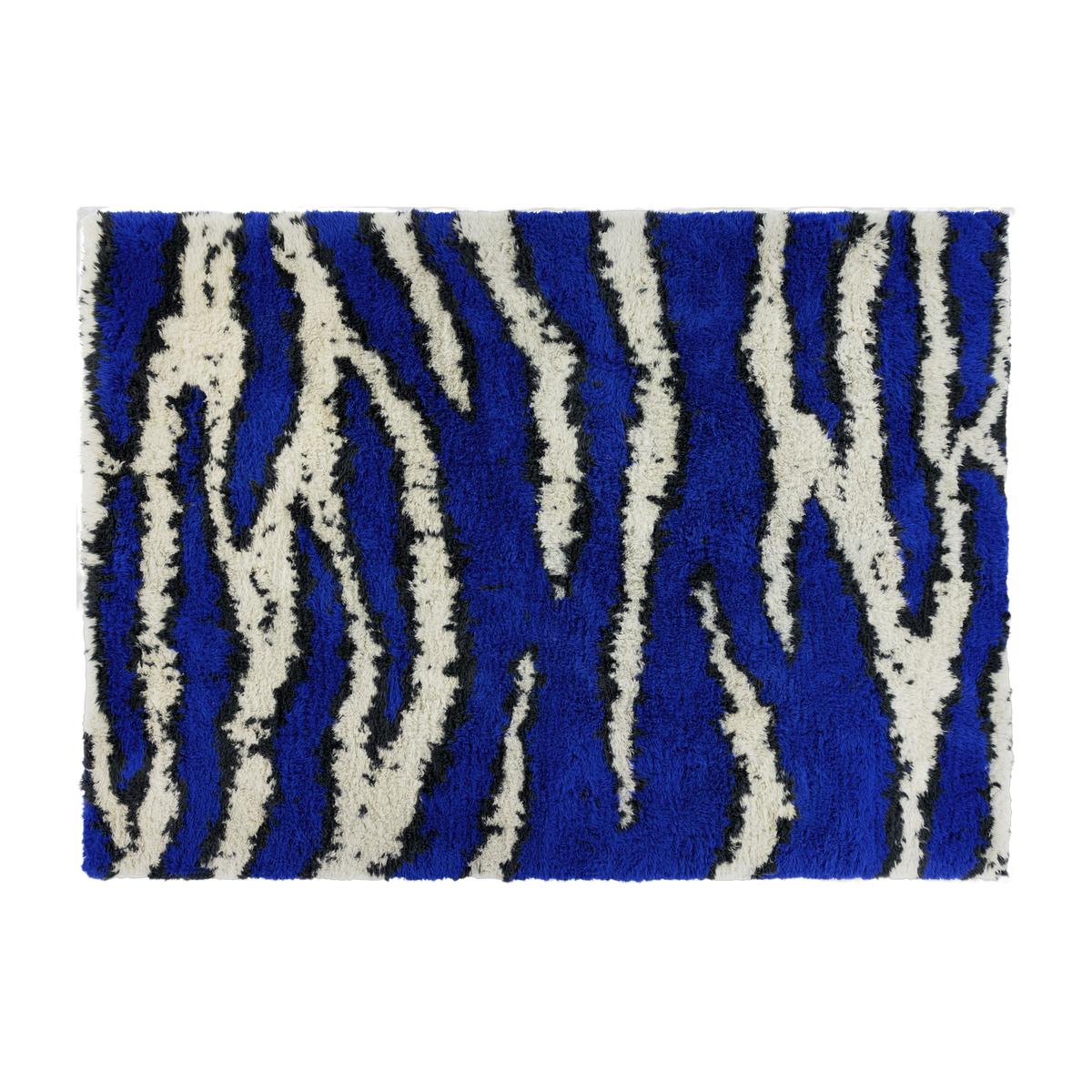 Ultramarine blue off-white wool rug 350 x 250 cm Monster - Hem