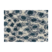 Wollteppich teal off-white 350 x 250 cm Monster -. Hem