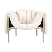 Fauteuil lounge en coton naturel et acier Puffy - Hem