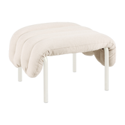 Reposapiés Puffy de algodón natural y acero crema - Hem