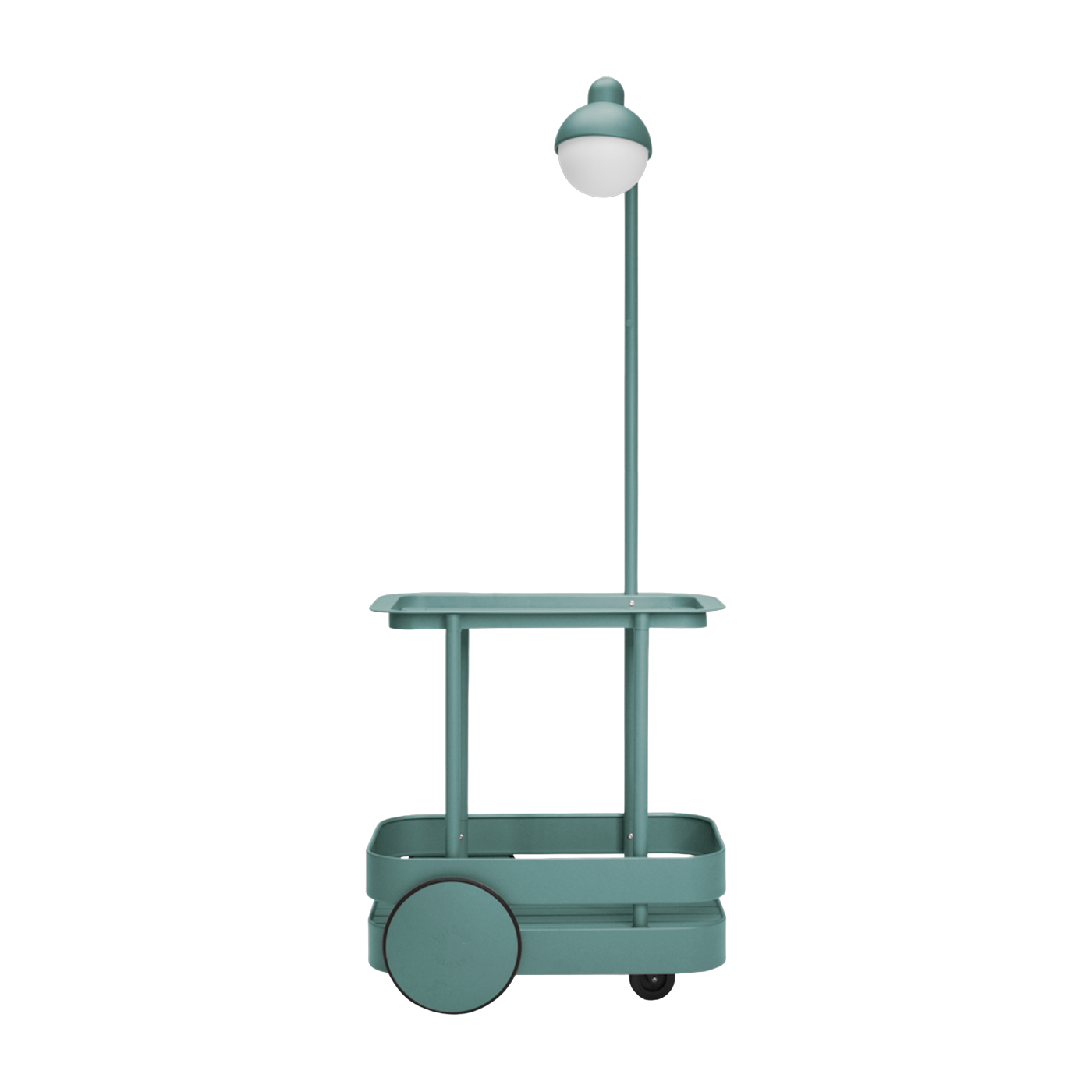 Mesa auxiliar con lámpara de pie de aluminio verde salvia 78 x 55 cm Jolly Trolley - Fatboy