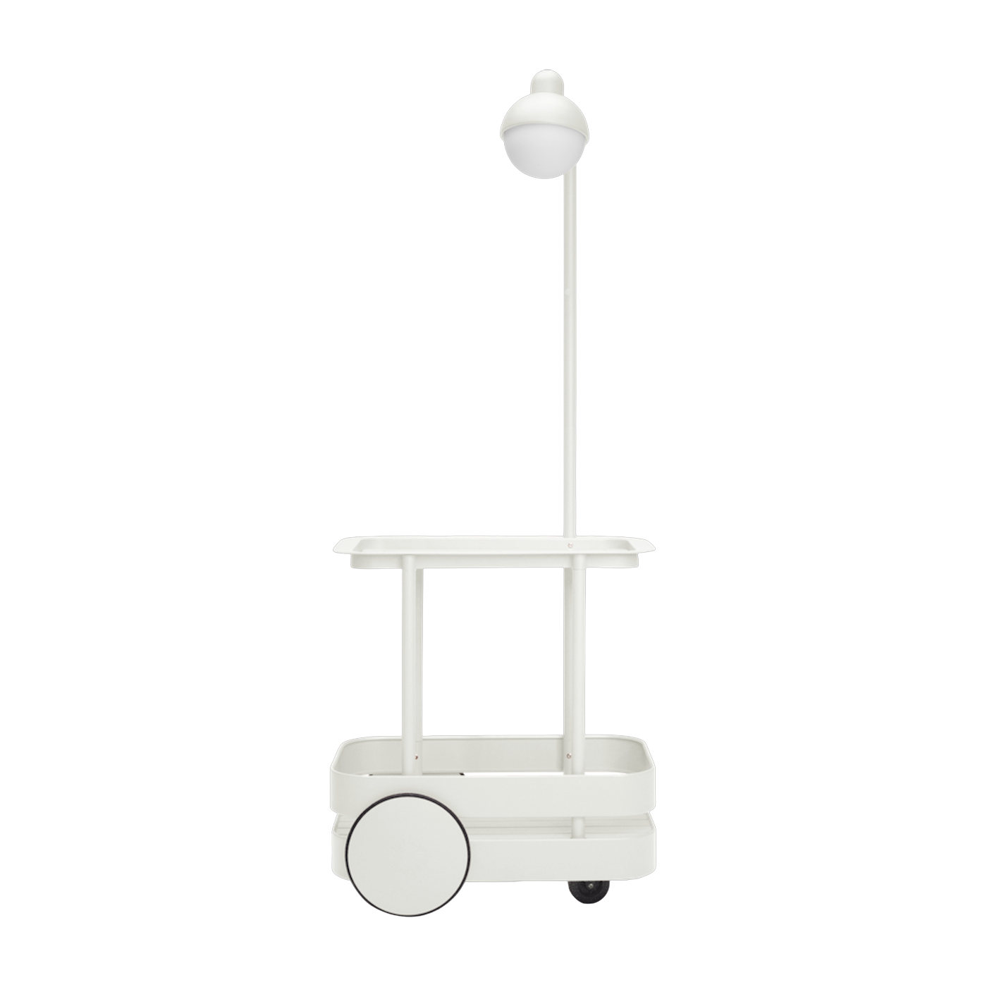 Mesa auxiliar con lámpara de pie de aluminio gris clair 78 x 55 cm Jolly Trolley - Fatboy