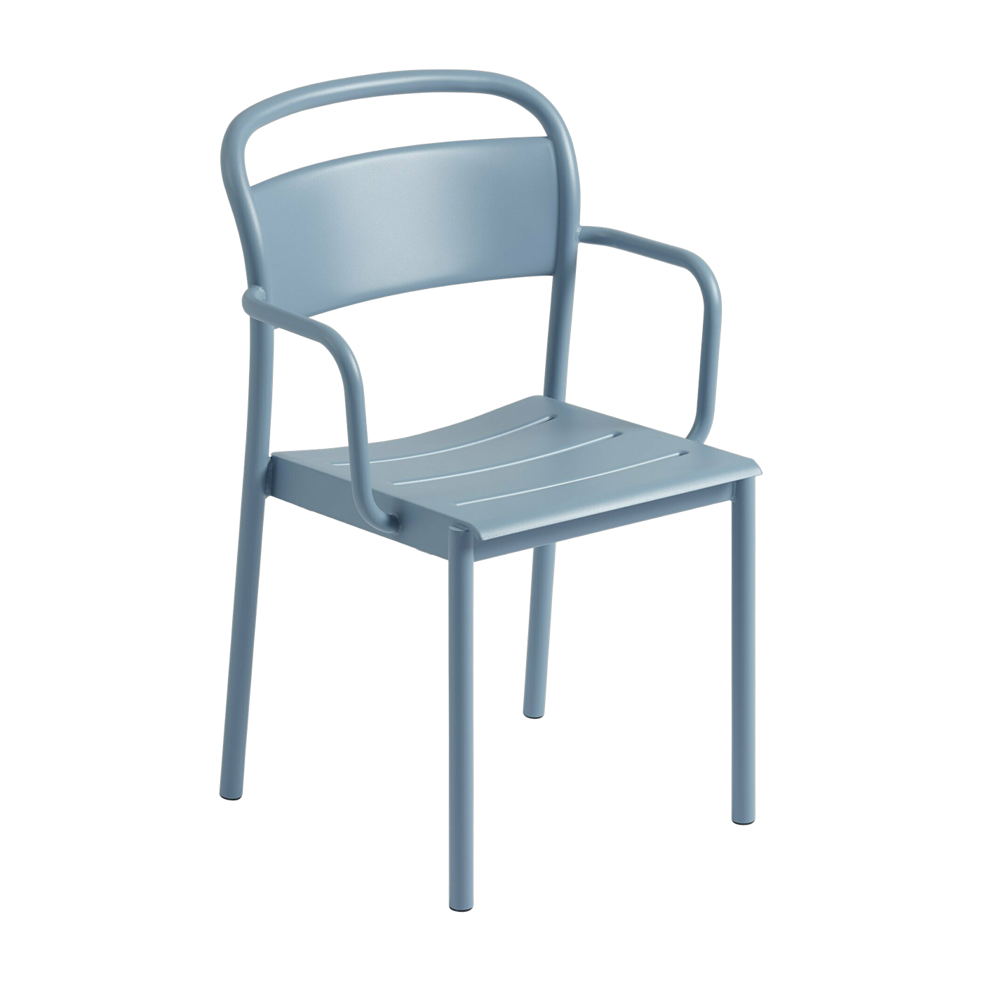 Chaise d'extérieur avec accoudoirs en acier bleu ciel Linear - Muuto