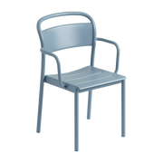 Chaise d'extérieur avec accoudoirs en acier bleu ciel Linear - Muuto