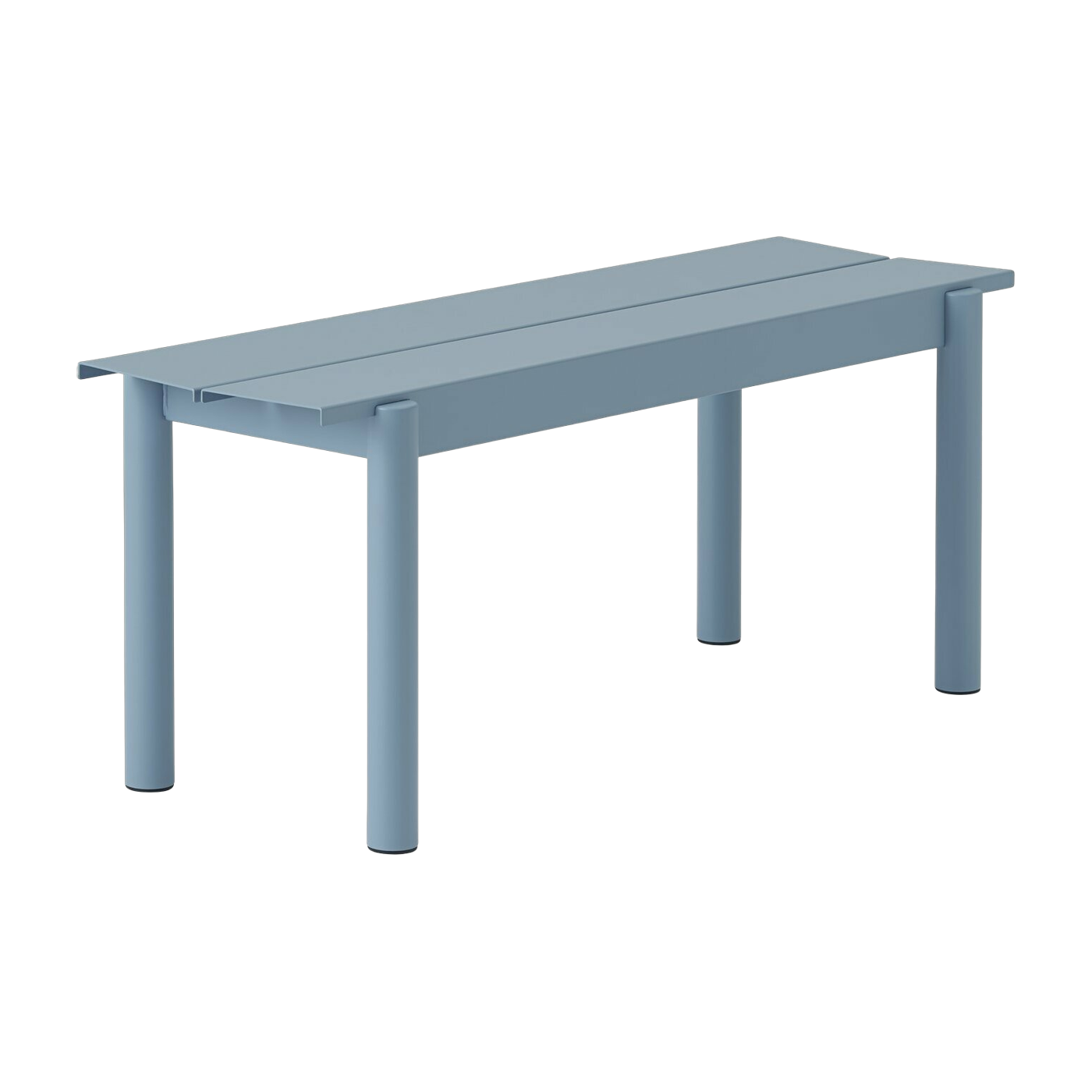 Banco de exterior de acero azul claro 110 x 34 cm Linear - Muuto