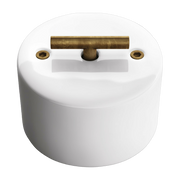 White porcelain and brass metal toggle switch vielli Do - Fontini