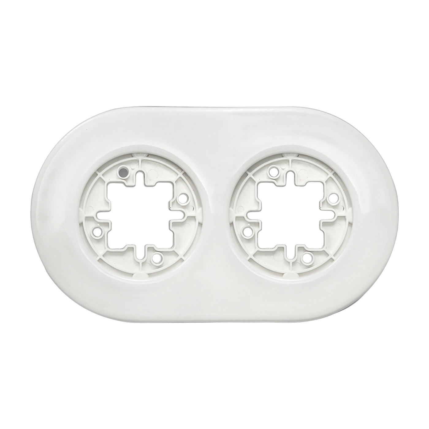 Plato decorativo de porcelana blanca 2 estaciones Do Low - Fontini