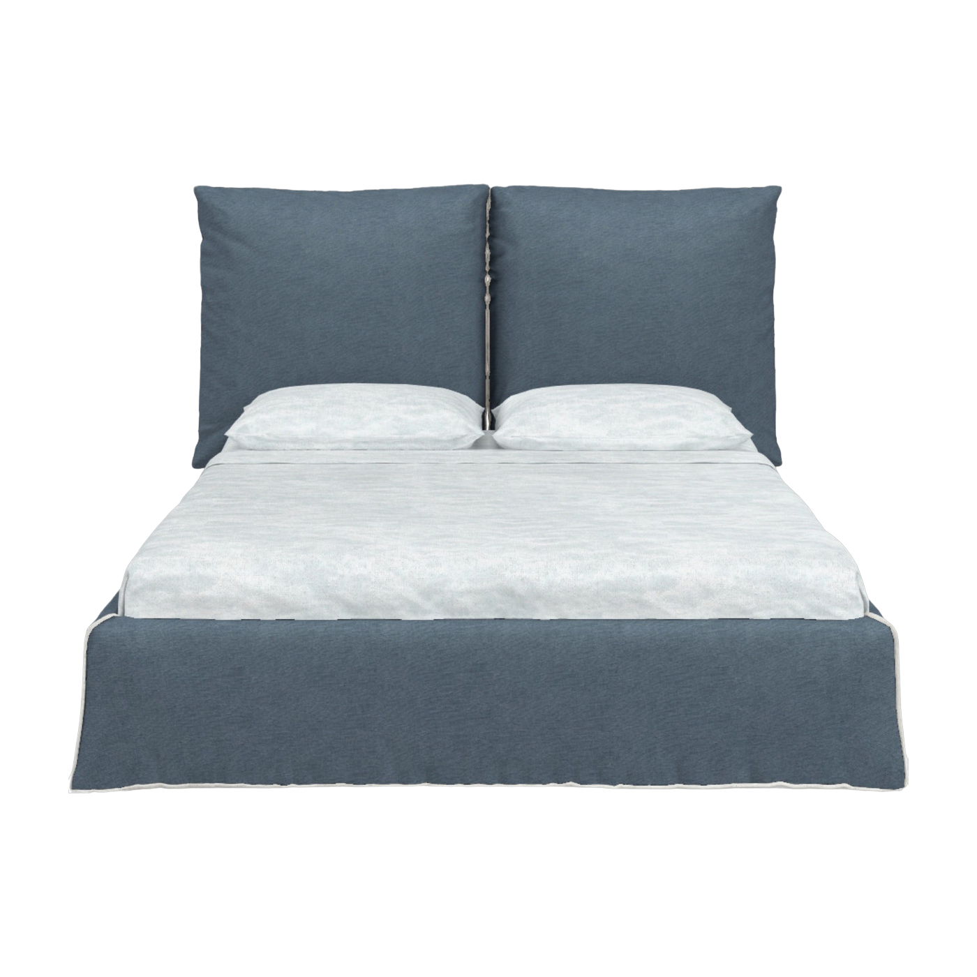 Lit rembourré et déhoussable en tissu bleu 160 x 200 cm Beds double - Gervasoni