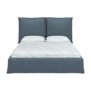 Upholstered and removable bed in blue fabric 160 x 200 cm Beds double - Gervasoni