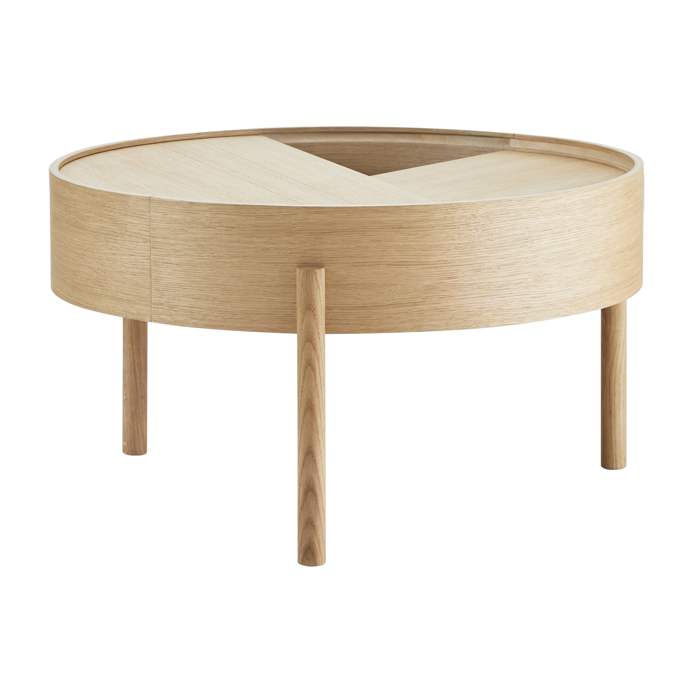 Coffee table ronde in oiled oak 66 cm Arc - Woud