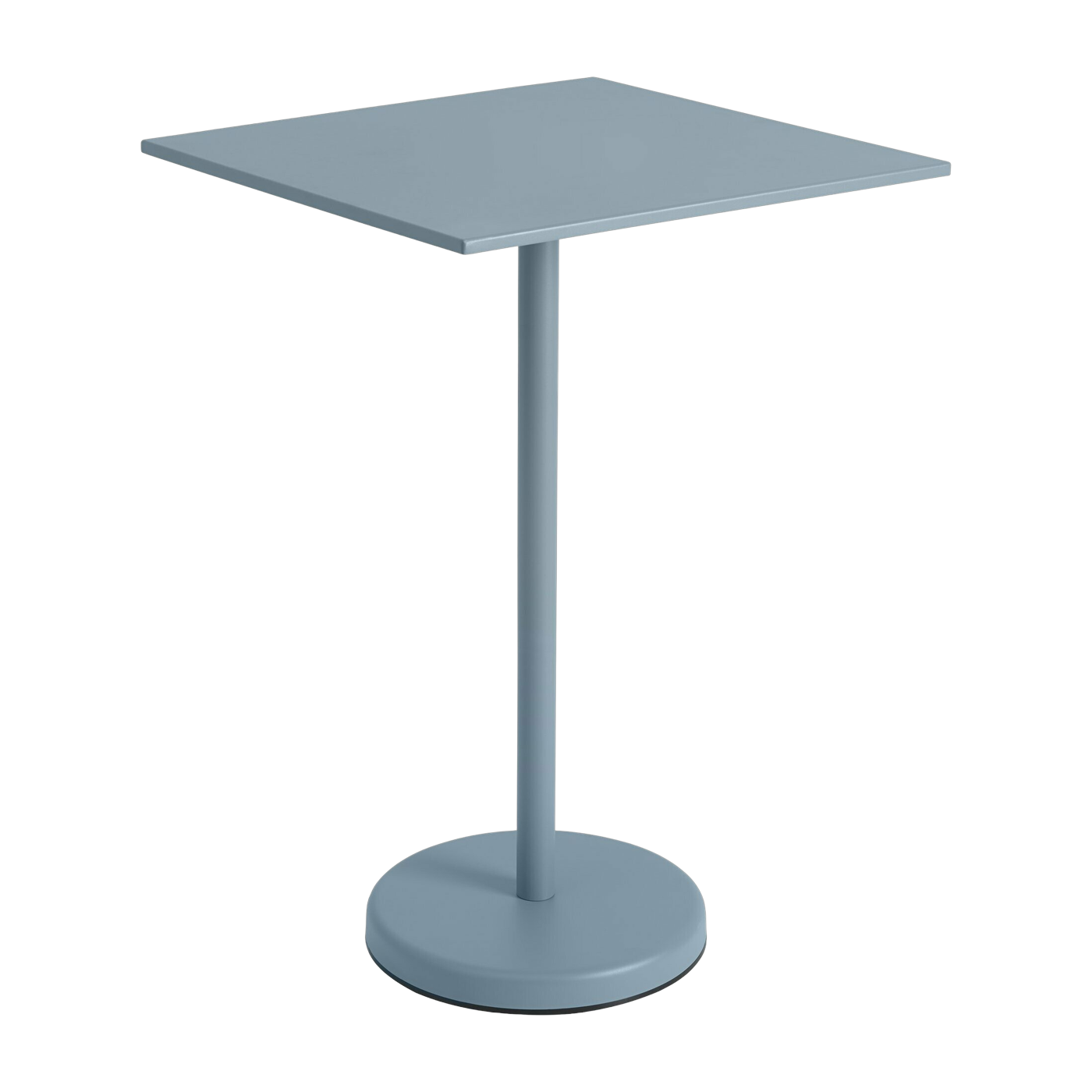 Table carrée d'extérieur en acier bleu ciel 70 x 70 x 105 cm Linear - Muuto