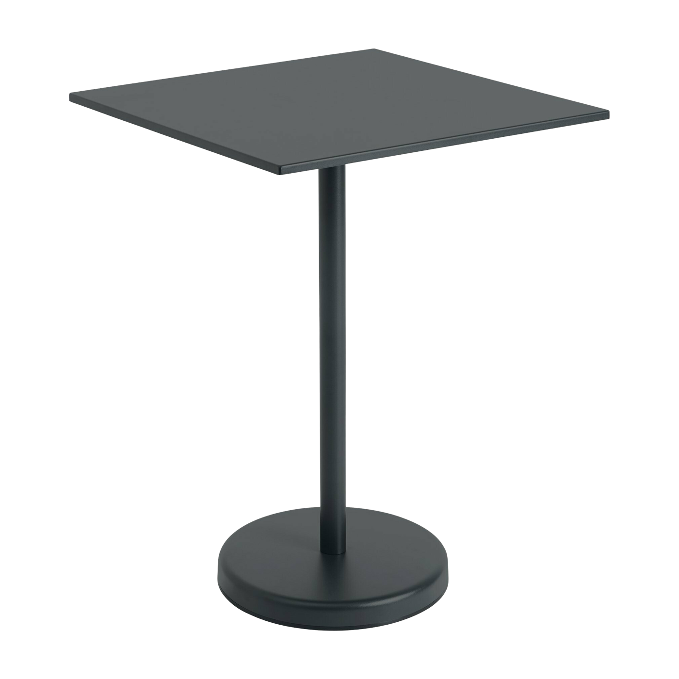 Quadratischer Outdoor-Tisch aus schwarzem Stahl 70 x 70 x 95 cm Linear -. Muuto