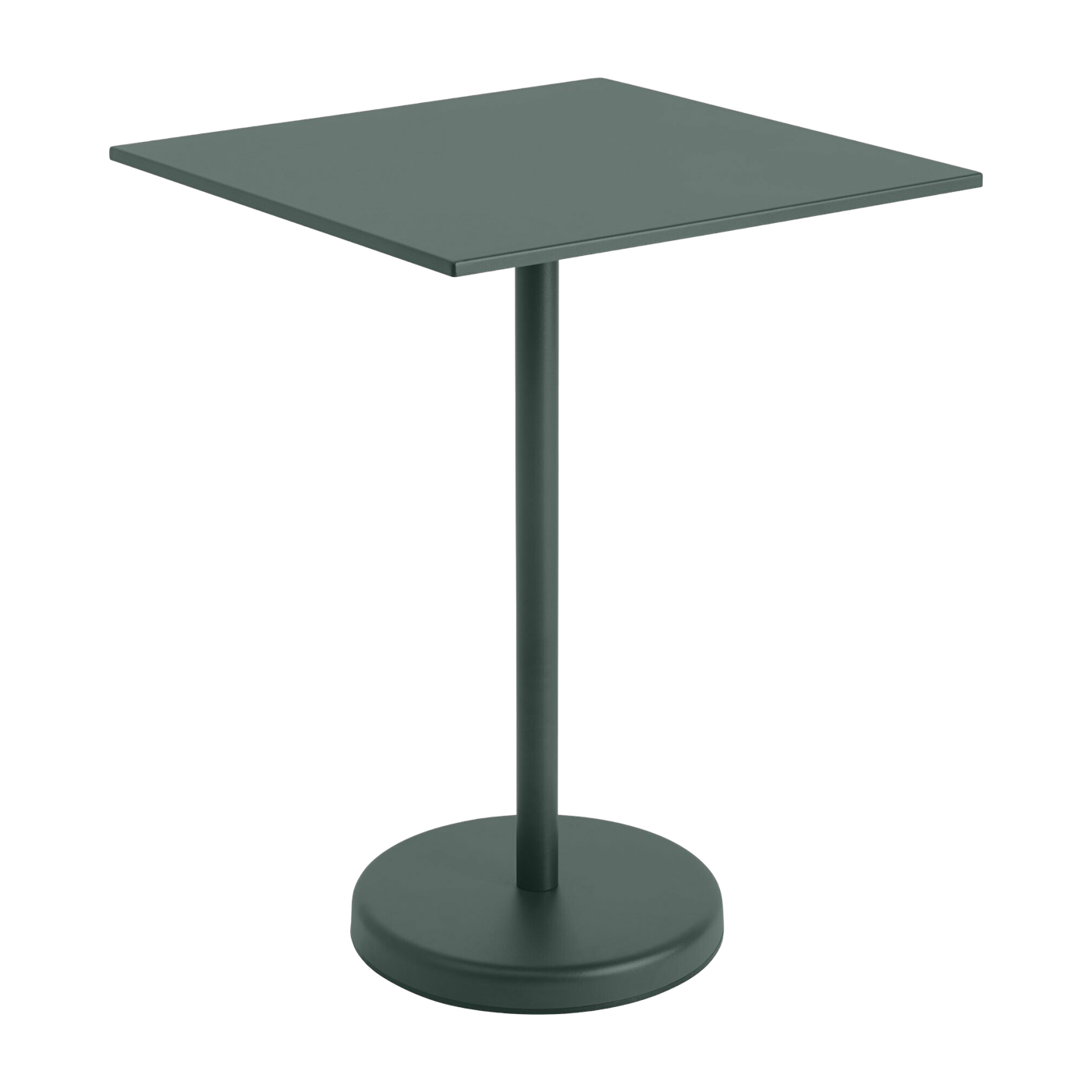 Table carrée d'extérieur en acier vert foncé 70 x 70 x 95 cm Linear - Muuto