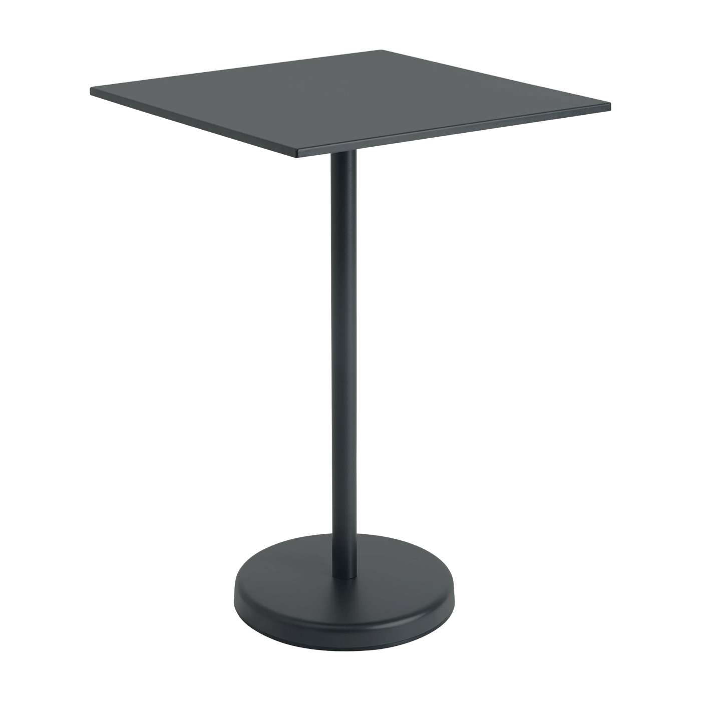 Quadratischer Outdoor-Tisch aus schwarzem Stahl 70 x 70 x 105 cm Linear -. Muuto