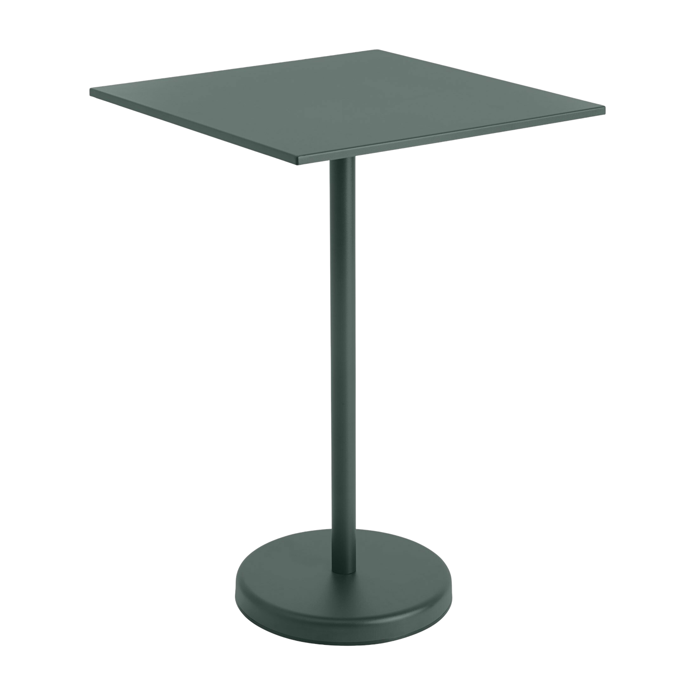 Table carrée d'extérieur en acier vert foncé 70 x 70 x 105 cm Linear - Muuto