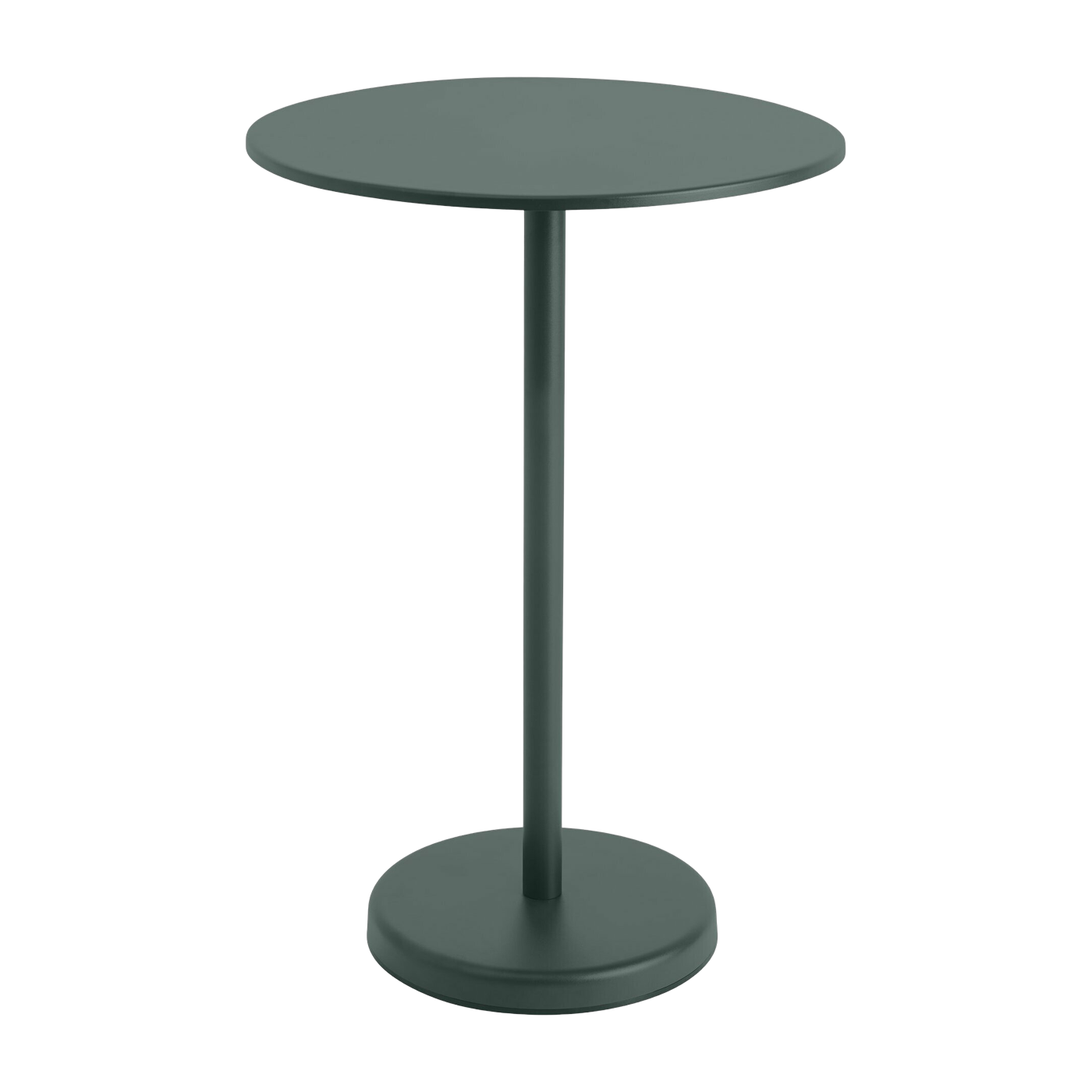 Table ronde d'extérieur en acier vert foncé 70 x 105 cm Linear - Muuto