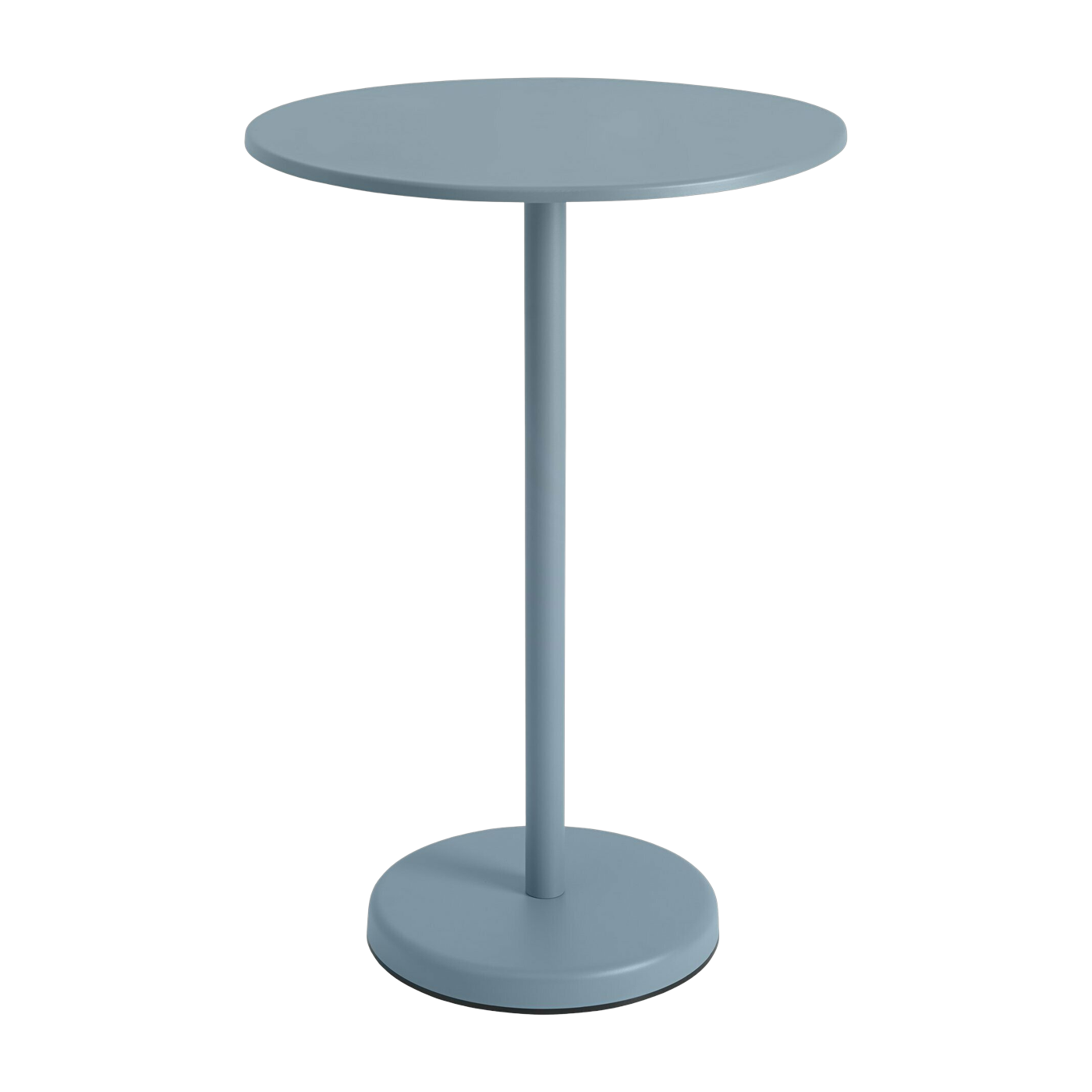 Table ronde d'extérieur en acier bleu ciel 70 x 105 cm Linear - Muuto