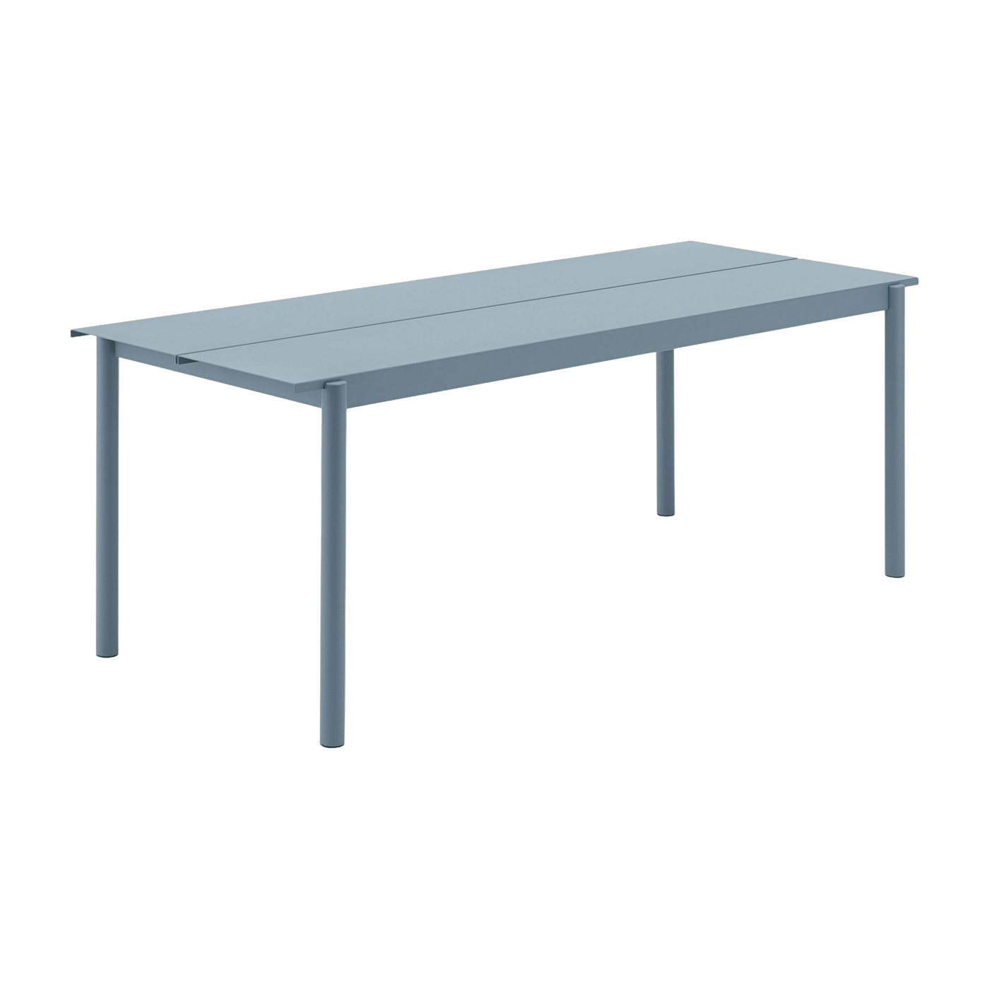 Table d'extérieur en acier bleu ciel 200 x 75 cm Linear - Muuto