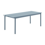 Mesa de exterior de acero azul cielo 200 x 75 cm Linear - Muuto